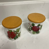 Small Pair of Portmeirion Pomona Fruit Canisters