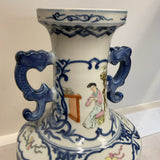 Blue & White Polychrome Chinese Vase