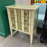 Pier 1 Green and Cream 3 Drawer Console