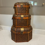 Set of 3 Wicker Box Chest