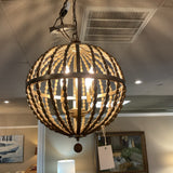 Beaded Globe 4 Light Chandelier