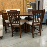 Wood Pub Table w/ 6 Chairs & Magnetic Pads
