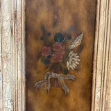 French Distressed Painted Wooden Cabinet Door Hanging Art
