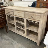 White Wash Wooden Bar