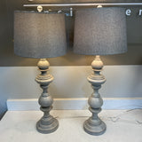 Pair of Gray Rustic Lamps