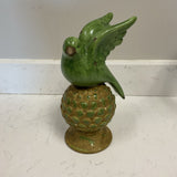 Green Bird on Pedestal