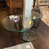 Two Tier Swivel Glass Top End Table