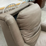Bassett Leather Power Recliner with Adjustable Headrest (R)