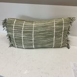 Green Lumbar Fringe Pillow