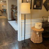 Black Metal Floor Lamp with White Shade