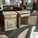 Pair of Distressed Wood Nightstands