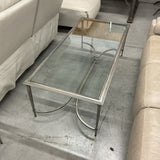 Silver Glass Top Cocktail Table