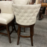 Set of 4 Jameson Grandin Road Leather Swivel Stools