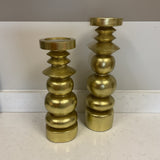 Set of 2 Gold Candle Holders