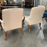 Pair of Cream Chairs with Ottoman