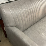 Bradington Young Gray Leather Sofa w/Ottoman