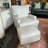 Newly Upholstered Hickory Chair Swivel Chair & Ottoman