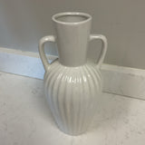 White Ribbed Vase