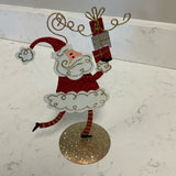 Tin Santa Photo Holder with 3 Presents