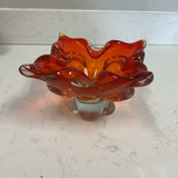 Orange Glass Abstract Bowl