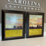 Pair of Textured Landscape Art