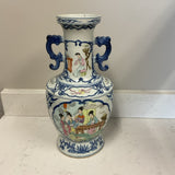 Blue & White Polychrome Chinese Vase