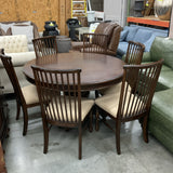 Table, 1 Leaf, 6 Chairs