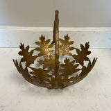 Gatco Brass Leaf Motif Footed Basket FIRM