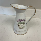 Lavendar Tin Pitcher Vase