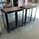 Pair of Glass Pottery Barn Flynn Nightstands