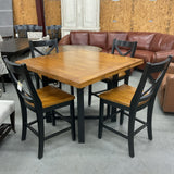 Counter Height Table with Fold-Out Leaves & 4 Stools