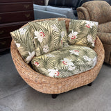 Woven Lounge Chair with Palm Cushions