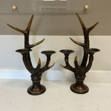Pair of Uttermost Stag Horn Candle Holders