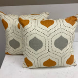 Pair of Orange and Gray Pillows