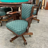 Poker Game Table with Flip Top and 6 Adjustable Chairs