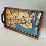 Nautical Wooden map Tray of Hilton Head and Savannah