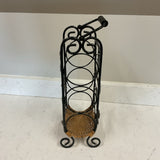 Wine Rack with Wicker Base
