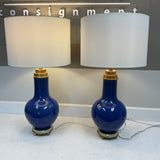 Pair of Blue and Gold Lamps