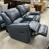 Leather Manual Rocker Reclining Loveseat
