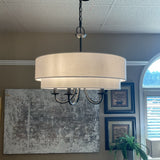 White Linen 5 Light Chandelier