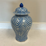 Blue and White Swirl Temple Jar  (111ATW1-700-300)