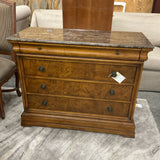 Ethan Allen Townhouse Burled Wood Marble Chest As Is