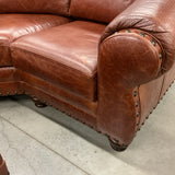Leather Sectional Sofa with Storage Ottoman