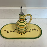 Italian Ceramic Oil Dispenser with Tray