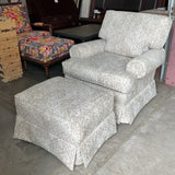 Newly Reupholstered Taylor King Chair and Ottoman