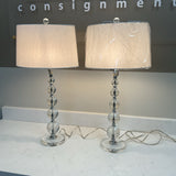 Pair of Clear Bubble Lamps (As Is Chipped)
