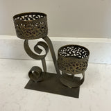Double Metal Candle Holder