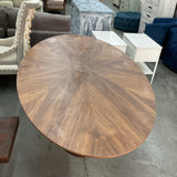 Oval Wood Pedestal Dining Table