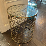 Glass Top Round End Table