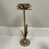 Gold Flower Candle Holder